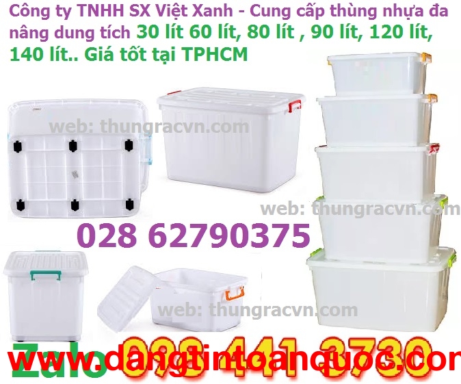 Thùng nhựa đa nâng 60 lít 90 lít 120 lít 140 lít 220 lít