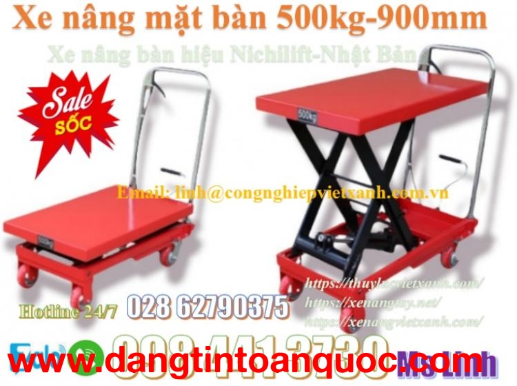 Xe nâng mặt bàn 350kg nâng cao 1m5