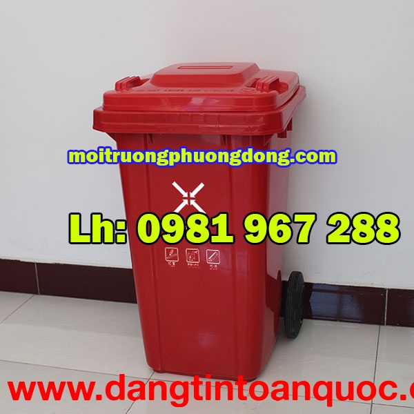 Thùng rác màu đỏ 240L 