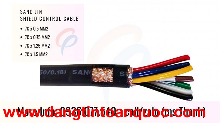 Cáp điều khiển Sang Jin có lưới chống nhiễu - 7 core RVVP