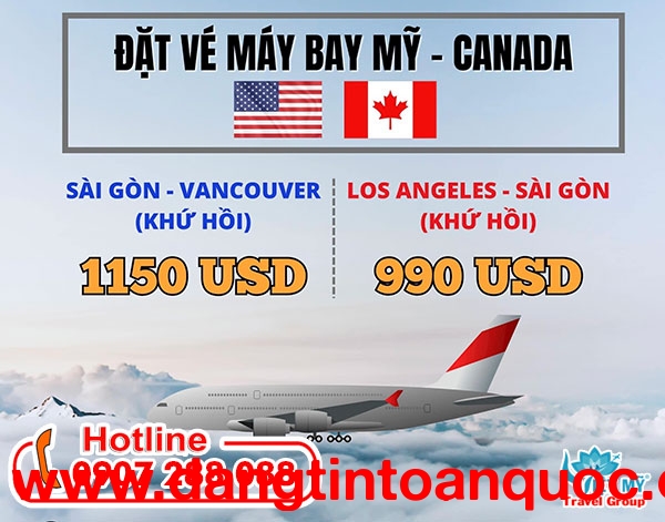 Đặt vé máy bay đi Mỹ Canada tại Việt Mỹ