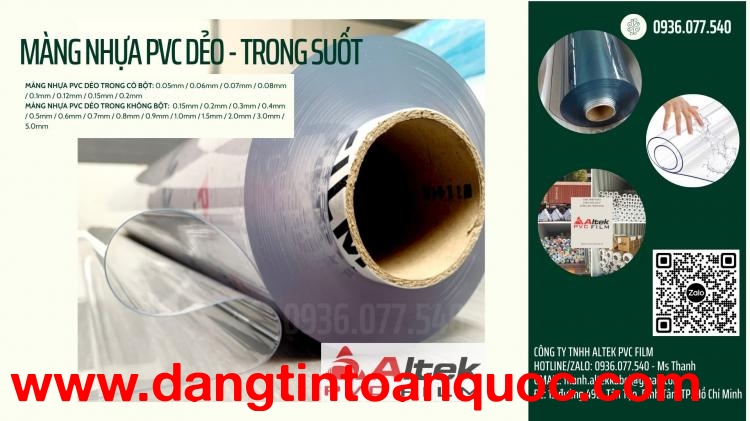 Mạng nhựa trong PVC dẻo trong suốt - Altek PVC Film