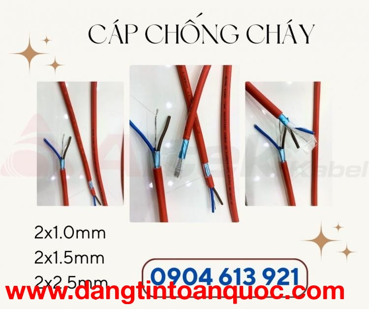 Dây điều khiển chống cháy chống nhiễu 2x1.0mm/2x1.5mm/2x2.5mm 