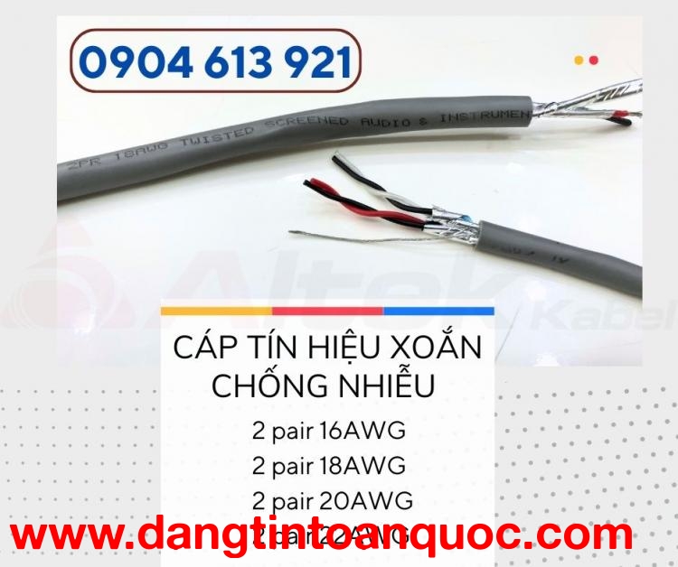 Cáp điều khiển xoắn chống nhiễu/ TWISTED PAIR CABLE 18AWG