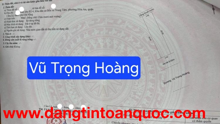 ????????Bán đất đường Vũ Trọng Hoàng, Hòa An, Cẩm Lệ, Đà Nẵng