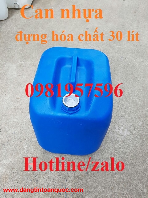 Can nhựa đựng hóa chất 30 lít có nắp chống tràn, an toàn khi đựng hóa chất