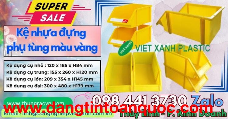 Kệ nhựa đựng phụ tùng màu đỏ