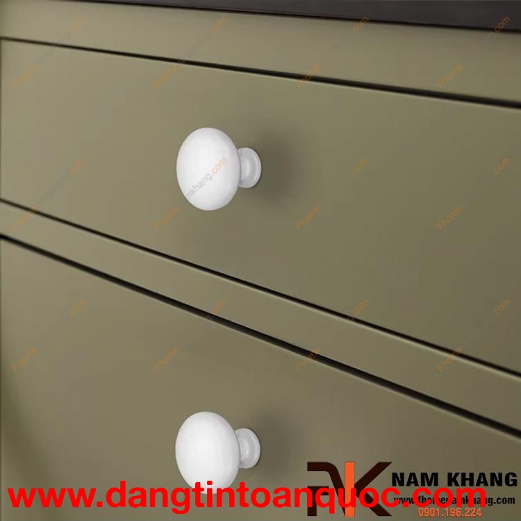 Núm cửa tủ dạng tròn màu trắng NK172-T | F-Home NamKhang