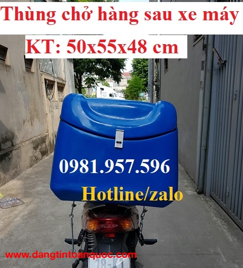 Thùng chở hàng sau xe máy giá rẻ tại Hà Nội