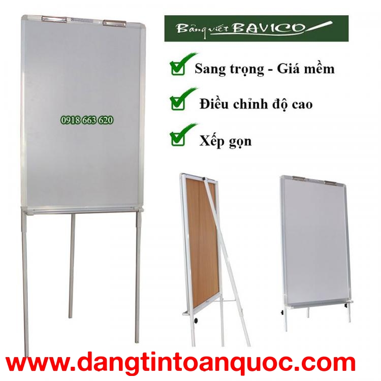 Bảng trắng flipchart 3 chân poly