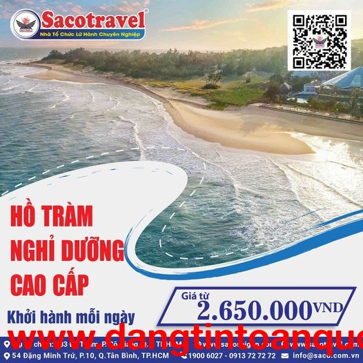 2 ngày 1 đêm du lịch Hồ Tràm - Saco Travel
