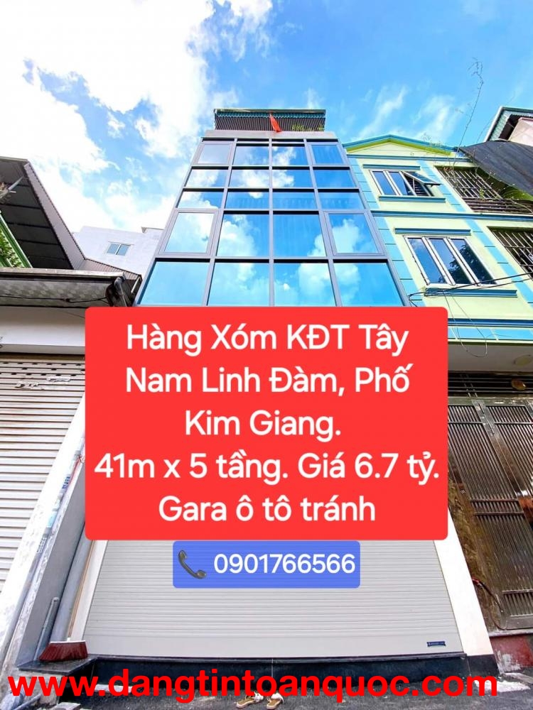 Hàng xóm KĐT Tây Nam Linh Đàm, Phố Kim Giang, 41m x 4 tầng. Giá nhỉnh : 6 tỷ