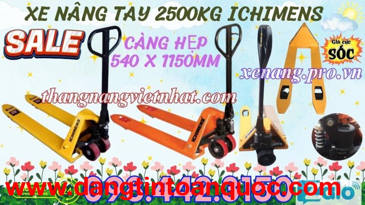 Xe nâng tay 2.5 tấn càng hẹp XT540-1150-2.5T ICHIMENS