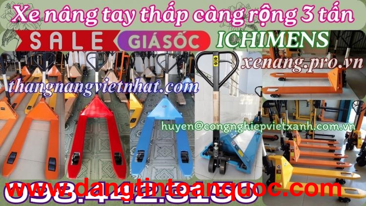 Xe nâng tay 3 tấn càng rộng XT680-1150-3T ICHIMENS