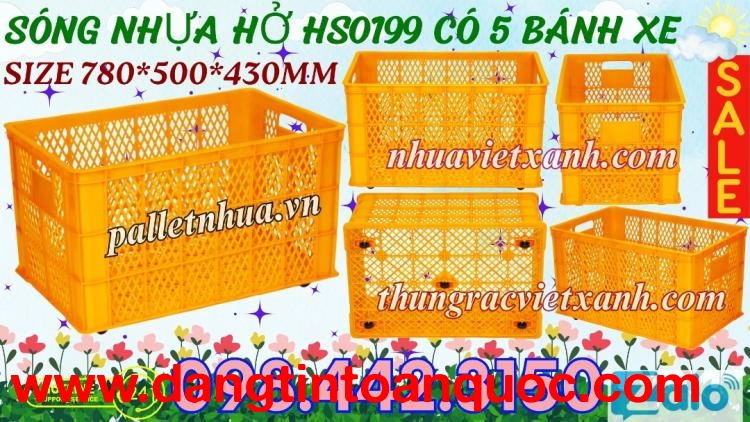 Sóng nhựa hở HS0199 có 5 bánh xe