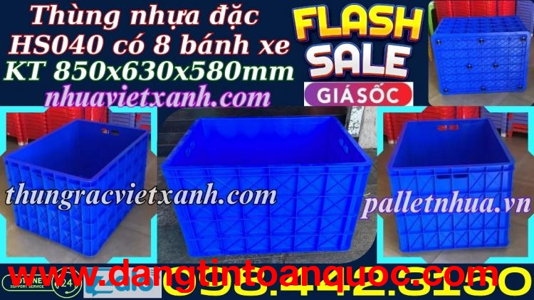 Sóng nhựa bít HS040 có 8 bánh xe