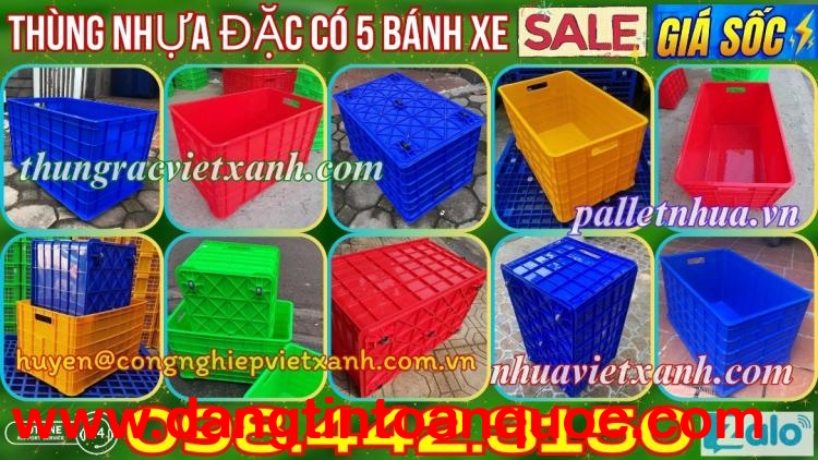 Sóng nhựa bít HS042 có 5 bánh xe