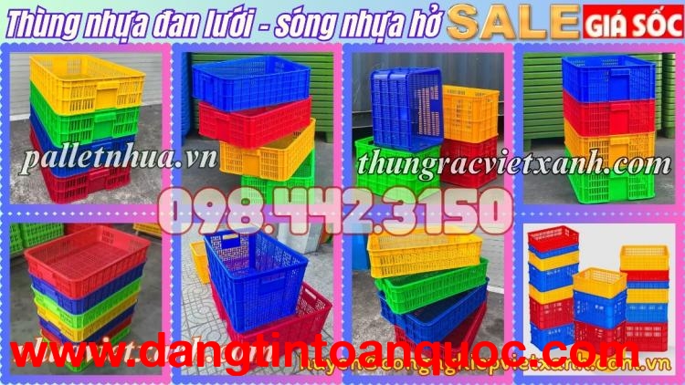 Sóng nhựa đan lưới - Thùng nhựa hở