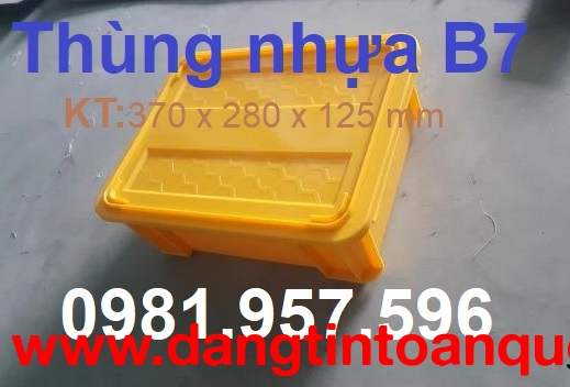 Thùng nhựa B7, khay nhựa có nắp, khay nhựa B7, thùng nhựa đựng linh kiện