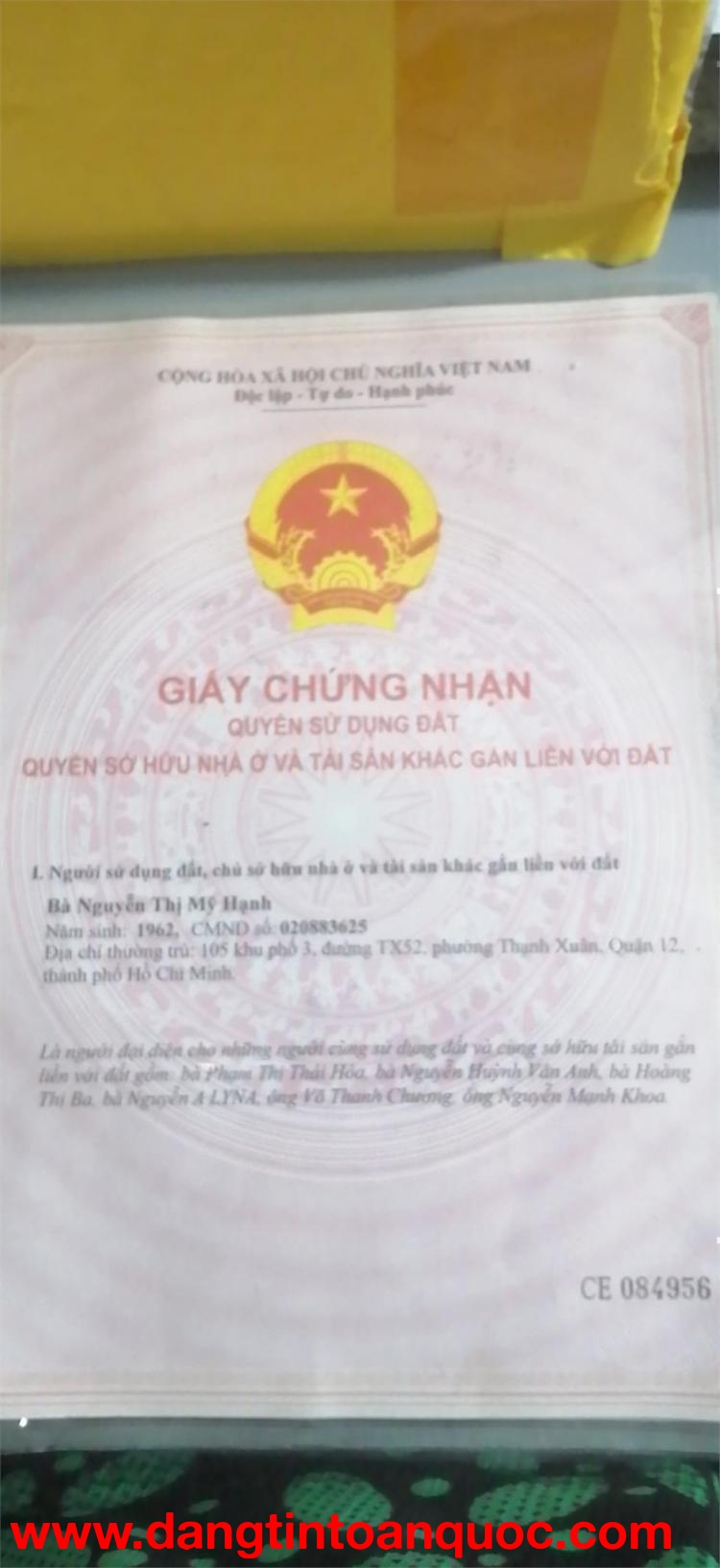 Bán đất nền MT đường tiện kinh doanh, đang cho thuê kho bải. Đủ tiện nghi, P.Thạnh Xuân, Q.12