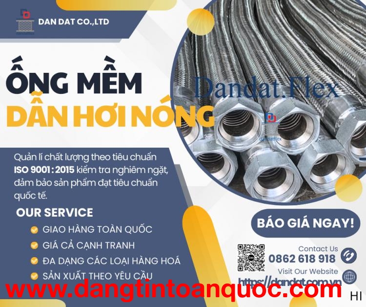 Ống Mềm Dẫn Hơi Nóng – Sản Phẩm Chất Lượng Cao Ứng Dụng Công Nghiệp