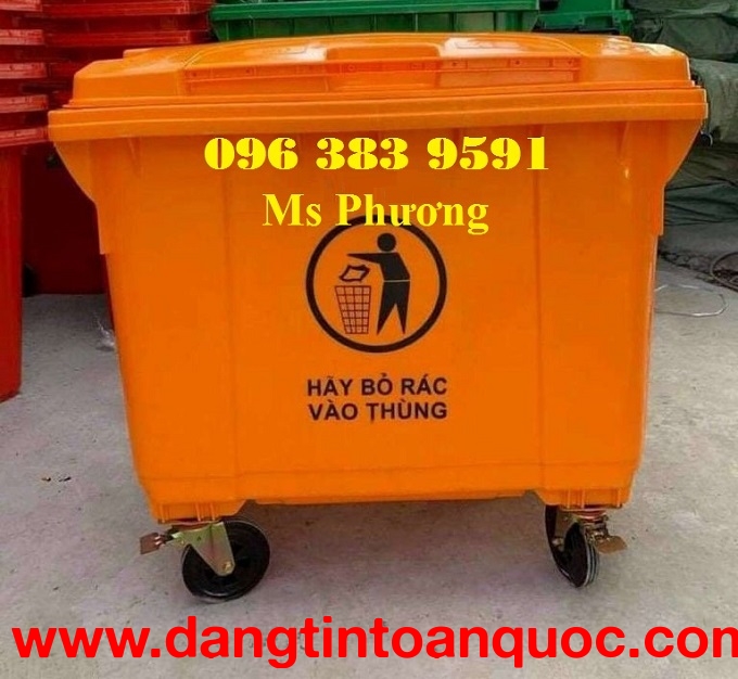 Thùng rác 660 lít nhựa hdpe