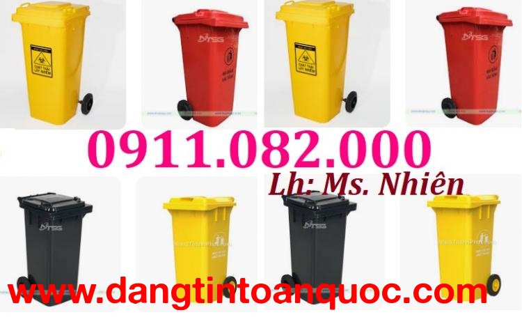 Bán thùng rác 120l 240l giá rẻ tại cà mau- thùng rác dày dặn, bền màu- lh 0911082000