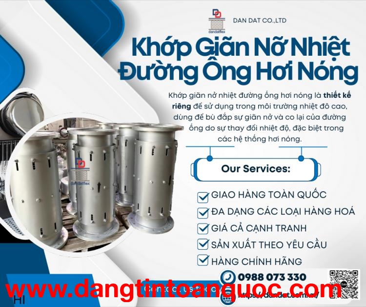 Khớp Nối Co Giãn Chịu Áp Cao | Khớp co giãn cho nồi hơi công nghiệp | Khớp co giãn bằng vải