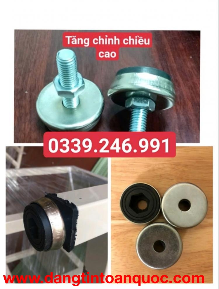 Chân tăng chỉnh đế cao su bọc thép mã kẽm