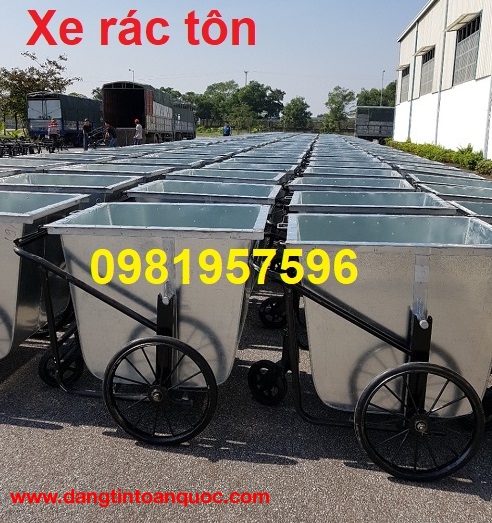 Xe gom rác 500l, xe gom rác chuyên dụng, xe gom rác đẩy tay