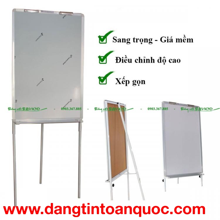 Bảng Flipchart 3 Chân  viết bút lông từ Ceramic của Bỉ 100X60 CM