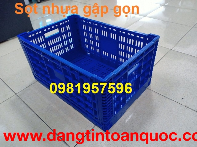 Thùng nhựa gập gọn, sóng nhửa hở, sọt nhựa gập