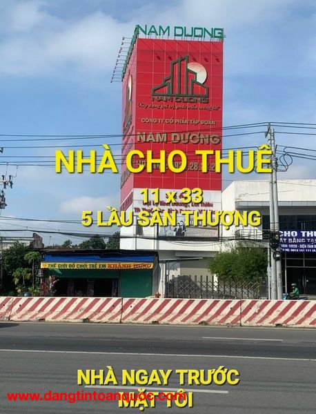 Nhà Cho Thuê 308m2 6 tầng 100tr/t Thuận Giao Thuận An Bình Dương