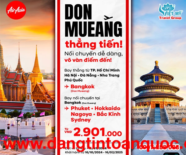 AirAsia ưu đãi vé đi Don Mueang và nối chuyến đi quốc tế