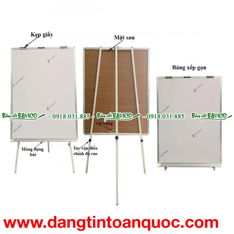 Bảng flipchart 3 chân Ceramic viết bút lông 