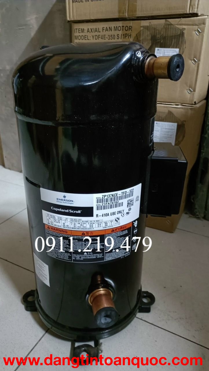 0911.219.479, cung cấp (block) máy nén lạnh Copeland 11.4HP ZP137KCE-TFD-522