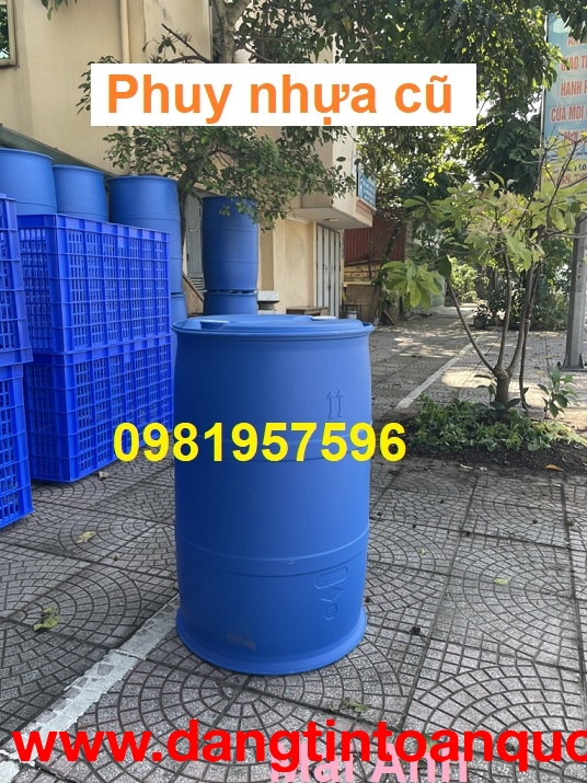 Thùng phuy nhựa cũ, thùng phuy nhựa cũ giá rẻ, thùng phuy nhựa 220l cũ