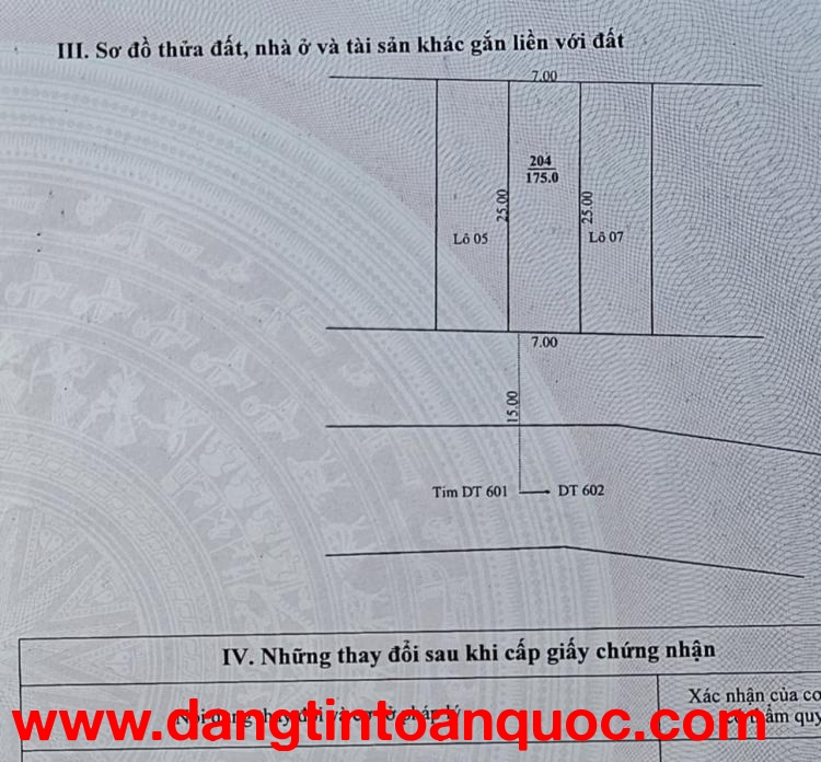 Cần Bán đất mặt tiền đường ĐT601 Hòa Sơn - Sát nhà hàng Hương Sen