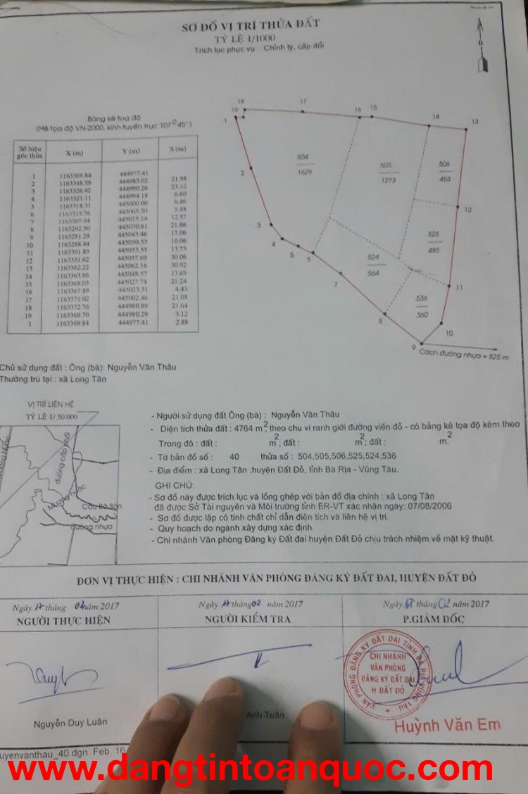 ĐẤT ĐẸP - ĐẦU TƯ SINH LỜI - Chính Chủ Cần Bán Nhanh Lô Đất Xã Long Tân, Đất Đỏ, BRVT