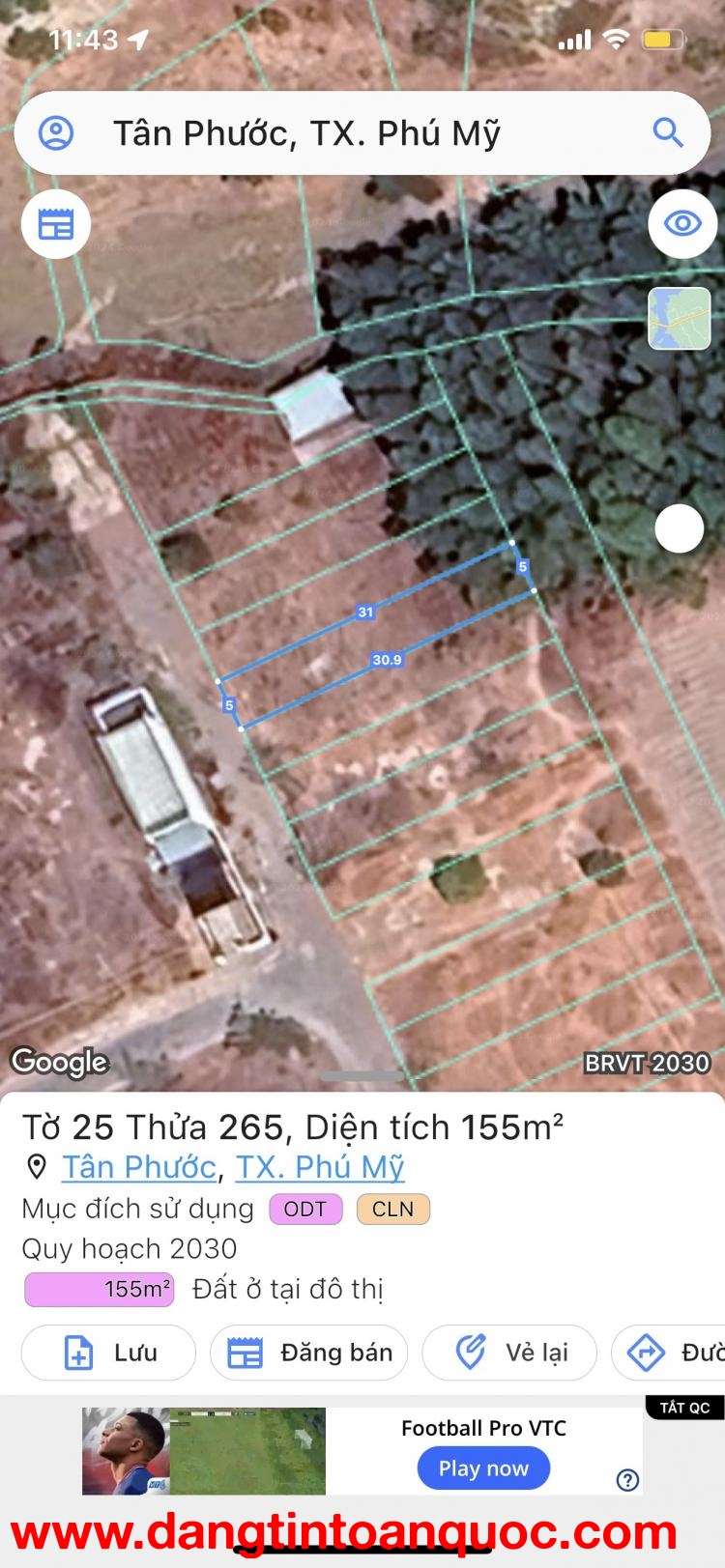 chủ cần bán lô đất ngay trung tâm Phú Mỹ thuộc Phường Tân Phước.
Cách Ql51 1km