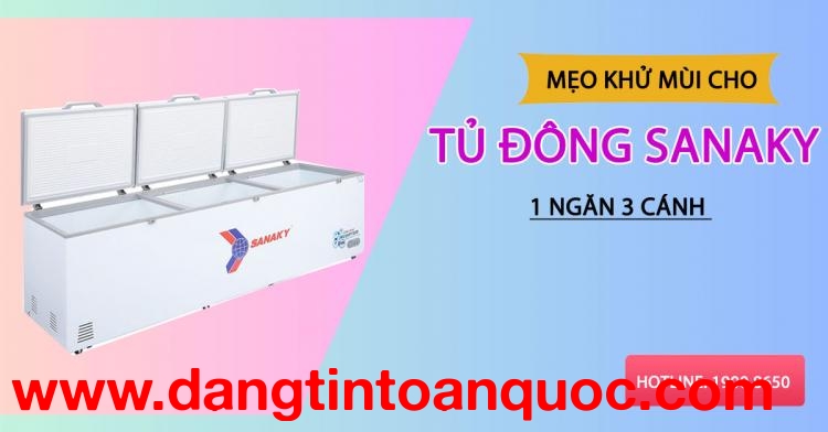 Mẹo khử mùi cho tủ đông Sanaky 1 ngăn 3 cánh