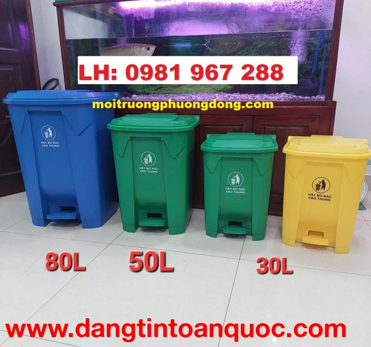 Thùng rác đạp chân nhựa 30L