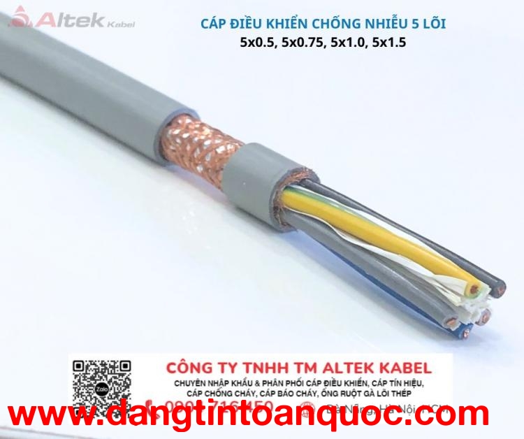 Cáp báo cháy, âm thanh 5x1.0, 5x1.5 Altek Đà Nẵng, Hà Nội, Hồ Chí Minh