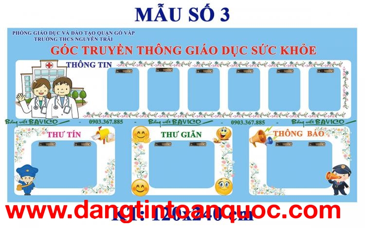 BẢNG GÓC TRUYỀN THÔNG SỨC KHỎE 120X160 CM