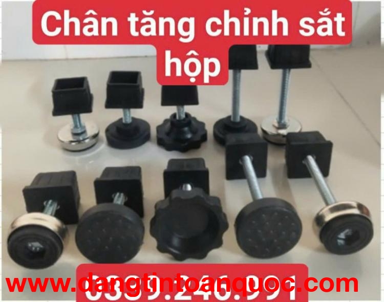 Bán chân tăng chỉnh sắt hộp đủ kích thước