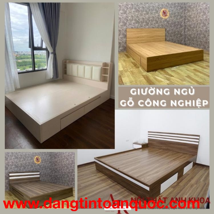 Giường Ngủ Gỗ Công Nghiệp