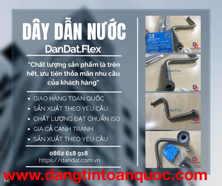 Dây Dẫn Nước Chịu Nhiệt Cho Bình Nóng Lạnh Inox 304, Dây cấp nước 304, Dây nối mềm cho bình nước nón