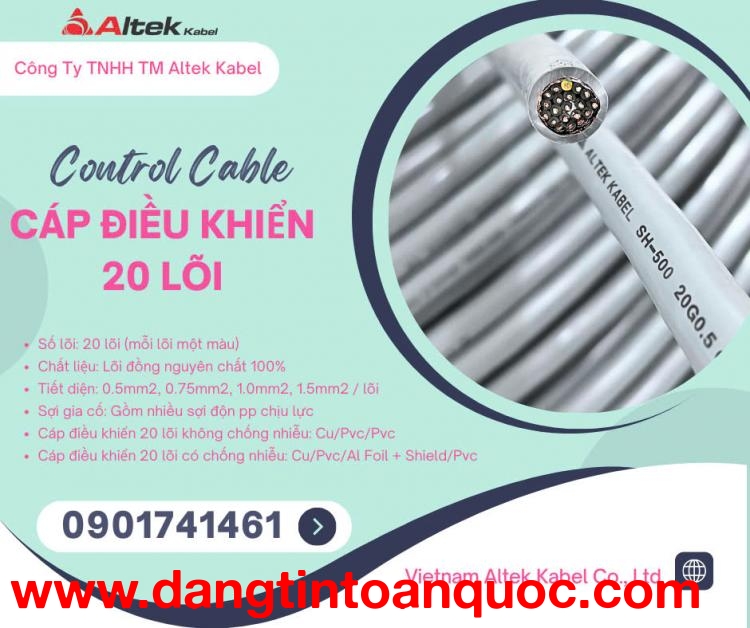 Cáp điều khiển, cáp tín hiệu 20 lõi Altek Kabel Hà Nội