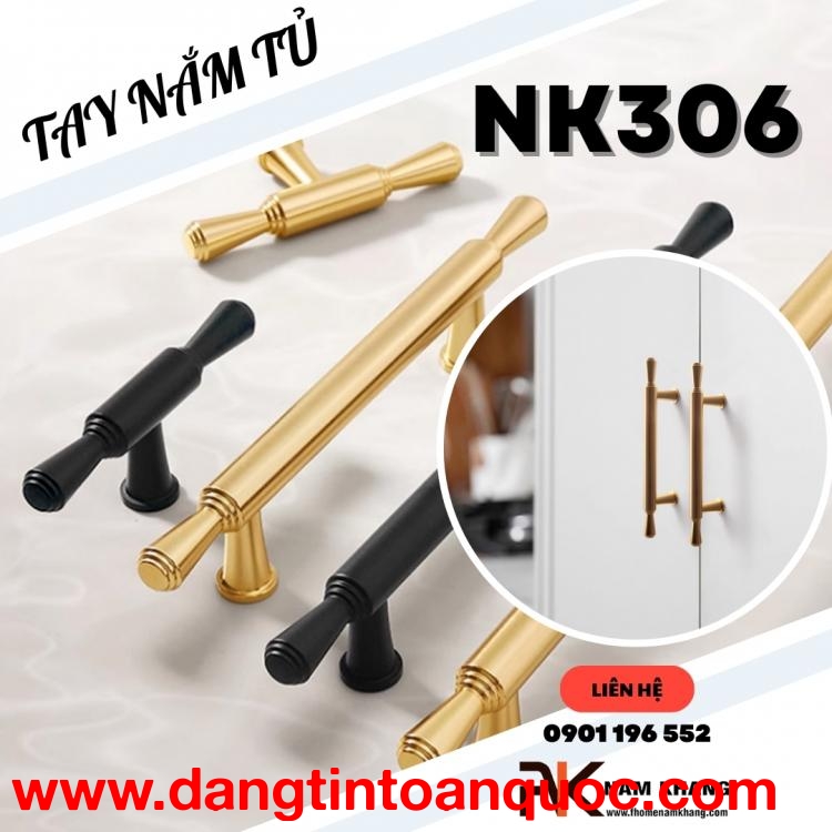 Tay nắm cửa tủ dạng thanh tròn cổ điển NK306 | Zalo 0901 196 552