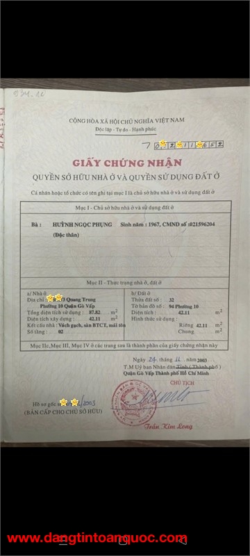 Chỉ 3.25 tỷ! Nhà trệt lầu, 4.3x10m. Gần ngã 5 Quang Trung, Phường 10, Gò Vấp.